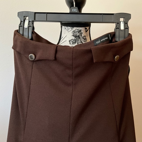 Anna Sui Brown Women’s Pleated Skirt Size 10 - Picture 5 of 6